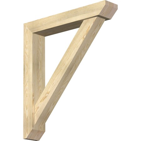 Ekena Millwork Traditional Slat Rough Sawn Bracket w/ Offset Brace, Douglas Fir, 6"W x 34"D x 38"H BKT0604X34X38TRA06RDF